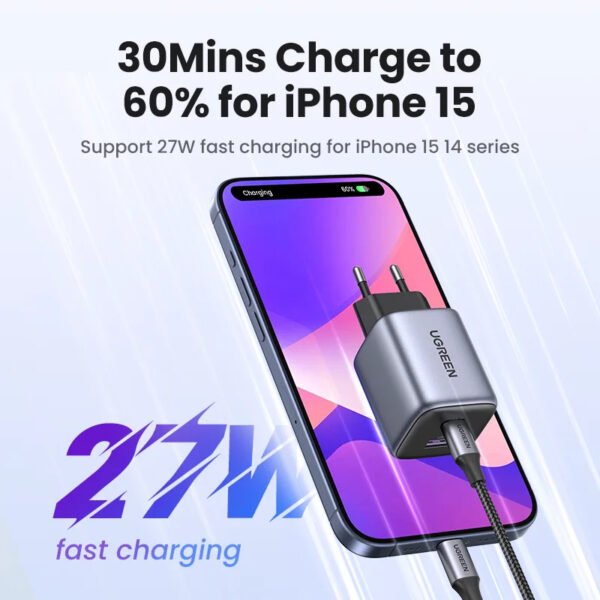⁦UGREEN-USB شاحن سريع C ، شاحن سريع آيفون⁩ - الصورة ⁦3⁩