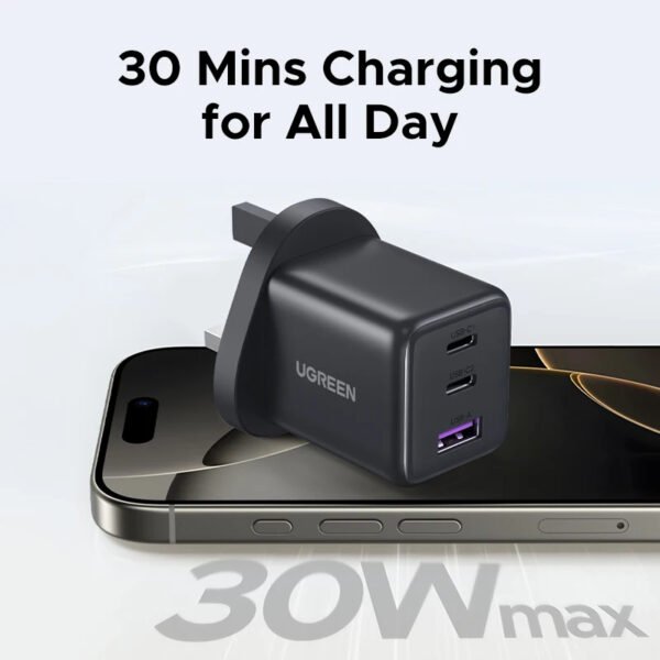 ⁦UGREEN 20W 30W GaN شاحن⁩ - الصورة ⁦2⁩