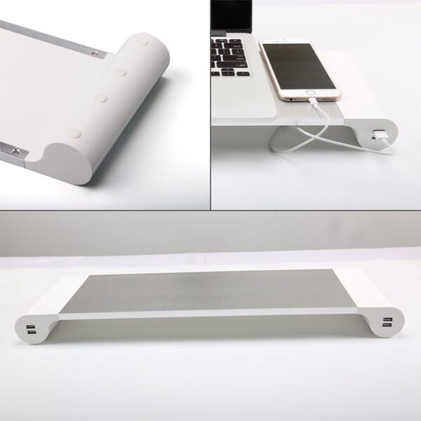 ⁦حامل لابتوب وكمبيوتر للمكتب مع 4 منافذ بيانات وشحن USB⁩ - الصورة ⁦2⁩