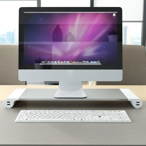 ⁦حامل لابتوب وكمبيوتر للمكتب مع 4 منافذ بيانات وشحن USB⁩ - الصورة ⁦4⁩