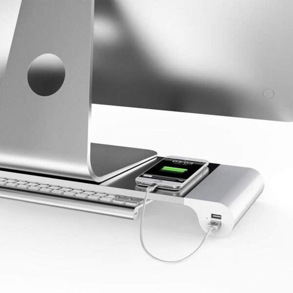 ⁦حامل لابتوب وكمبيوتر للمكتب مع 4 منافذ بيانات وشحن USB⁩ - الصورة ⁦6⁩